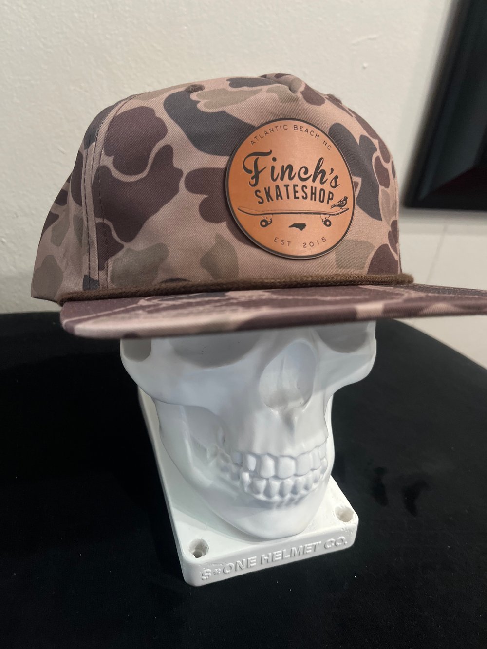 Image of Finchs Leather Patch Hat Army Camo 