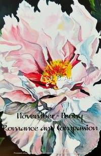 Peony November Flower - Romance and Compassion - Size A5 Glossy Card