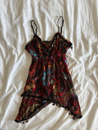 Image 1 of Vintage Y2K Kiabi handkerchief hem embellished fairy cami