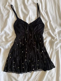 Image 2 of Vintage Y2K black sequin whimsy dark fairy cami 