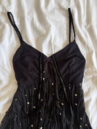 Image 3 of Vintage Y2K black sequin whimsy dark fairy cami 