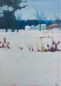 Image 1 of Winter field (original 5" x 7" oil painting)