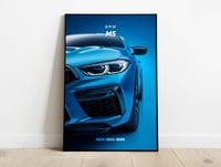 Image 1 of BMW M5 Blue - Sport Car Poster Print