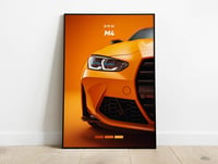 Image 1 of BMW M4 Orange - Sport Car Poster Print