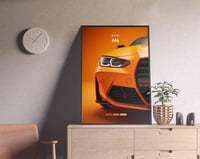 Image 3 of BMW M4 Orange - Sport Car Poster Print