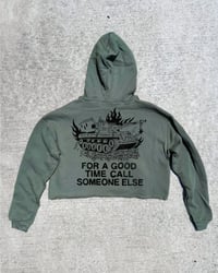 Image 1 of CALL SOMEONE ELSE CROP TOP HOODIE