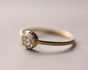 Image of *Made to order* 18ct yellow gold 5.0mm rose-cut diamond solitaire ring (LON205)