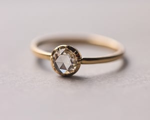 Image of *Made to order* 18ct yellow gold 5.0mm rose-cut diamond solitaire ring (LON205)