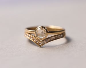 Image of *Made to order* 18ct yellow gold 5.0mm rose-cut diamond solitaire ring (LON205)