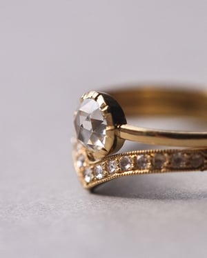 Image of *Made to order* 18ct yellow gold 5.0mm rose-cut diamond solitaire ring (LON205)
