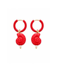 The Dolce Shell Hoops ~ Red