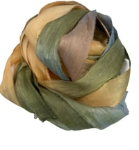 Image 4 of 10YD POPPY FIELDS HAND DYED SARI SILK RIBBON BY COLOR BURST SILK