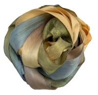 Image 5 of 10YD POPPY FIELDS HAND DYED SARI SILK RIBBON BY COLOR BURST SILK