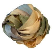 Image 6 of 10YD POPPY FIELDS HAND DYED SARI SILK RIBBON BY COLOR BURST SILK