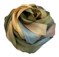 Image 2 of 10YD POPPY FIELDS HAND DYED SARI SILK RIBBON BY COLOR BURST SILK
