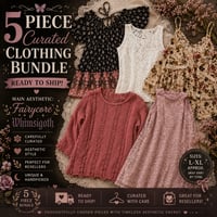 Image 1 of 5pc Curated Style Based Reseller Clothing Bundle Size L-XL Fairycore Whimsigoth
