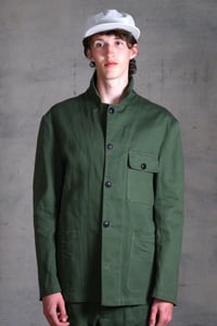 Image 2 of British Worker Jacket wax cotton - Olive Green