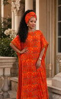 Elegant C Dress & Scarf Set 