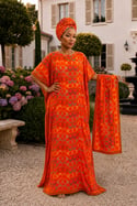 Elegant C Dress & Scarf Set 