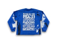 Image 2 of Michael Jackson custom upcycled reworked Screen Print blue sweatshirt 