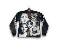 Image 1 of Carhartt Michael Jackson lauren hill  custom upcycled reworked Screen Print blue sweatshirt 