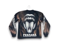 Image 2 of Carhartt Michael Jackson lauren hill  custom upcycled reworked Screen Print blue sweatshirt 