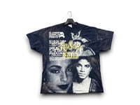 Image 1 of Michael Jackson sade adu Lasalle Upcycled Reworked Screen Print bleached navy T Shirt 