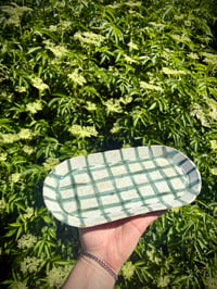 Image 1 of Tray - green plaid