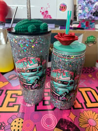Image 1 of Simple life Snowglobe glitter tumbler 20 oz