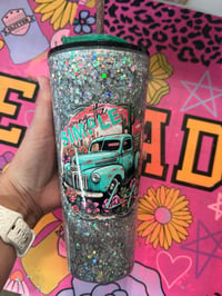 Image 5 of Simple life Snowglobe glitter tumbler 20 oz