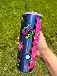 Image 2 of Retro Memphis patterned stainless steel 20 oz