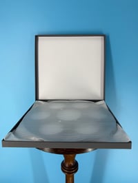 Image 2 of Burlington Recording 1/4" x 10.5" Vintage Type BLACK NAB Metal Reel in Gray Box - Round Windows