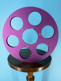 Image 1 of Burlington Recording 1/4" x 10.5" Vintage Type PURPLE NAB Metal Reel in Gray Box - Round Windows