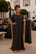 Elegant Clover Dress & Headwrap Set