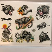 Image 1 of 1991 Official Tattoo Brand production panther sheet 98-c