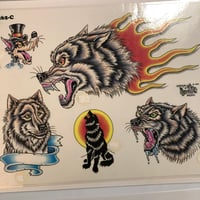 Image 2 of 1993 Official Tattoo Brand production wolf sheet 262-c
