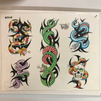 Image 1 of 1995 Official Tattoo Brand production tribal snake sheet 377-c