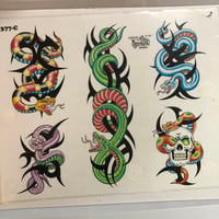 Image 2 of 1995 Official Tattoo Brand production tribal snake sheet 377-c