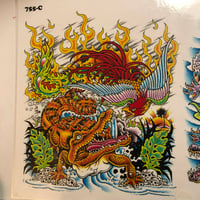 Image 3 of 1998 Official Tattoo Brand production flash alligator sheet 755-c