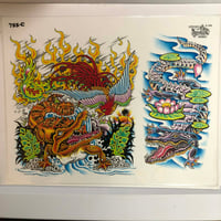 Image 1 of 1998 Official Tattoo Brand production flash alligator sheet 755-c