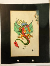 Image 2 of 1986 Hand drawn dragon flash by Ron Kevie, Illinois 