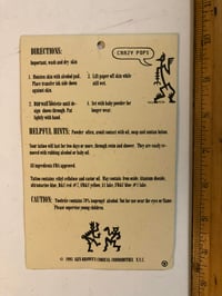 Image 3 of 1995 Ken Brown’s Skewed tattoos temp tattoos 