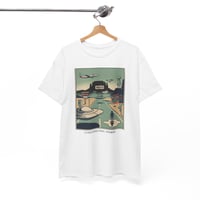 Image 1 of Area 51 Desert Landscape— Retro Sci‑Fi Space Poster T‑Shirt