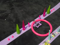 Image 2 of UV REACTIVE Purple, Green and pink spiked choker