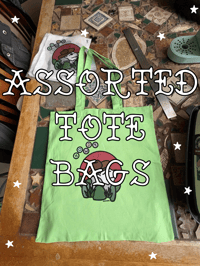Image 1 of ** ASSORTED HAND PRESSED TOTE BAGS **