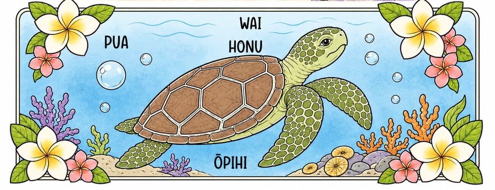 Image of Honu (Turtle) Coloring page 