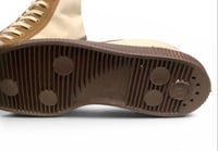 Image 4 of VEGANCRAFT natural + camel canvas hi top sneaker shoes made in Slovakia 