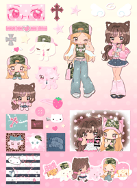 Image 1 of I♡Camo~ sticker sheet  
