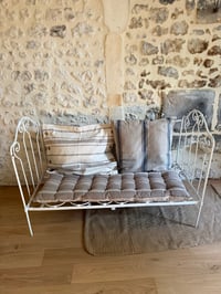 Image 5 of Petit lit ancien en fer forgé - Mobilier rénové 