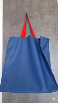 Image 1 of Large handmade shopping bag - Blue